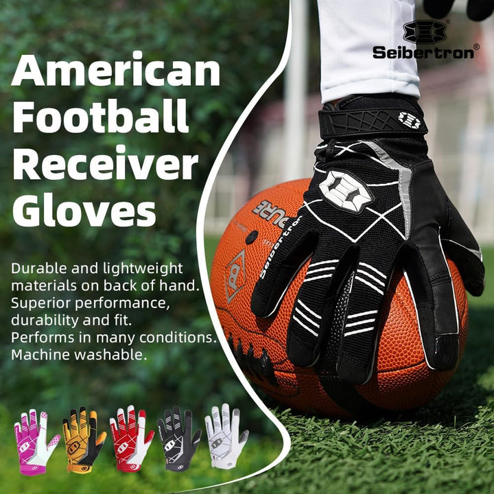 Seibertron Pro 3.0 Elite Ultra-Stick Sports Receiver/Empfänger Handschuhe American Football Gloves J