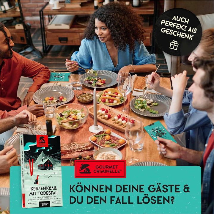 Gourmet Criminelle® Krimidinner für zuhause I 4-6 Personen | Mysteriöser Mordfall Korkenknall mit To