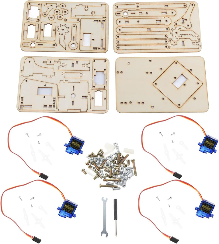 4 DOF Holz Roboter mechanischer Arm sg90 Servo Science Experiment DIY Kit für Arduino Raspberry Pi S