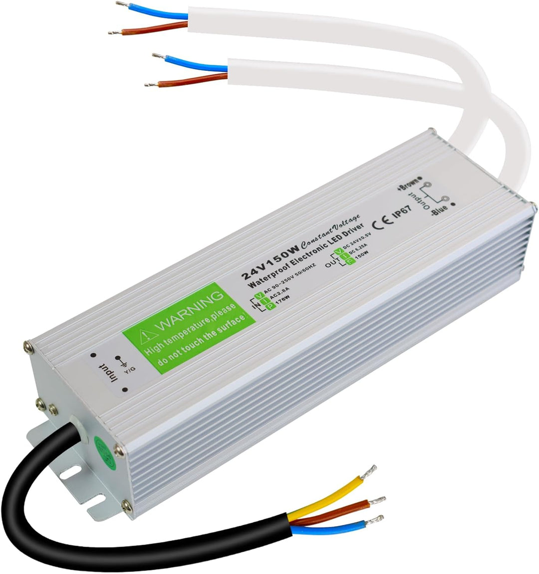 LED Trafo 24V 150W 6.25A DC Konstant Spannung LED Netzteil Ultradünn Outdoor IP67 Wasserdicht 230V a