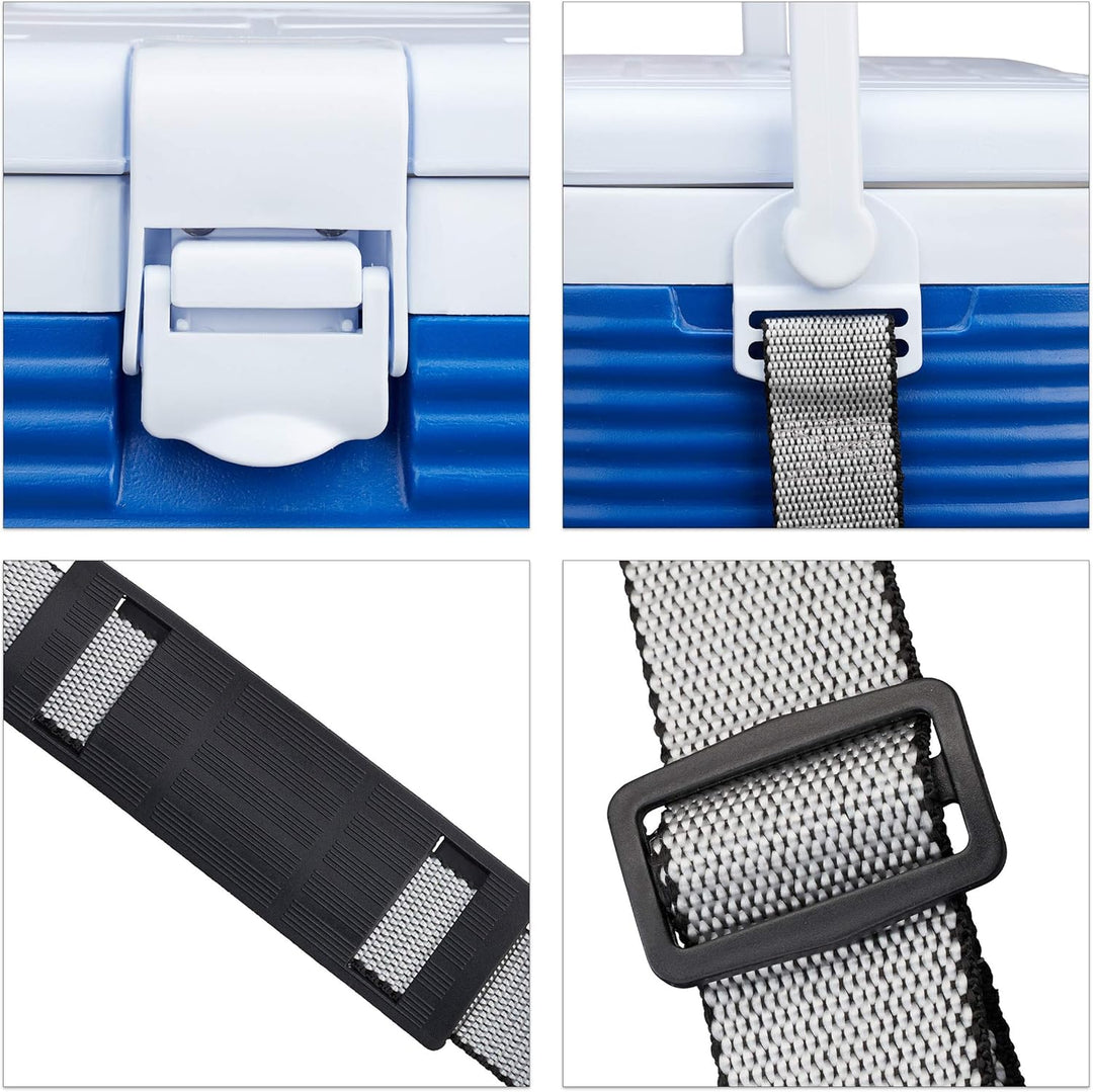 Relaxdays kleine Kühlbox, mit Griff, Tragegurt, Kunststoff Kühltasche, ohne Strom, 8 l, HBT 23,5 x 3