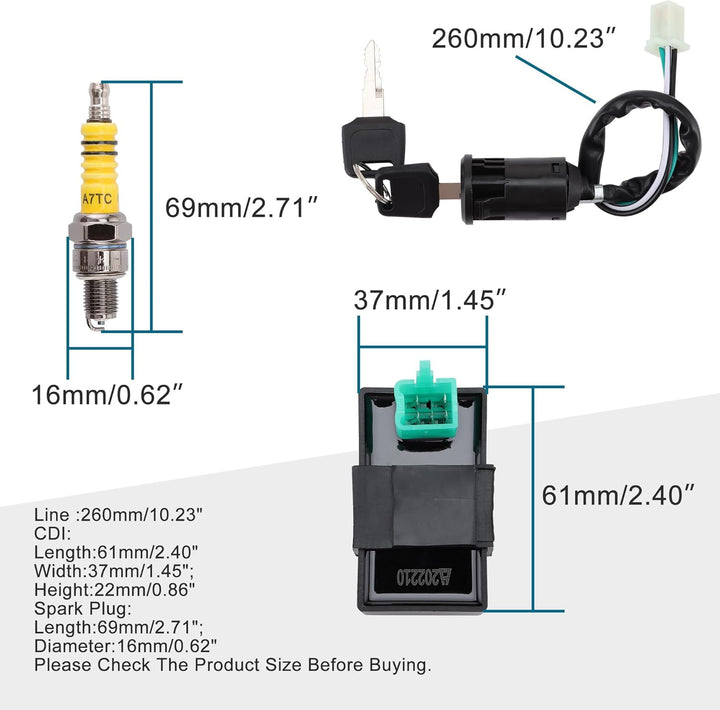GOOFIT Zündung Rebuilt Kit Kabelbaum Ersatz für 50cc 70cc 90cc 110cc 125cc Stator CDI Coil ATV Quad