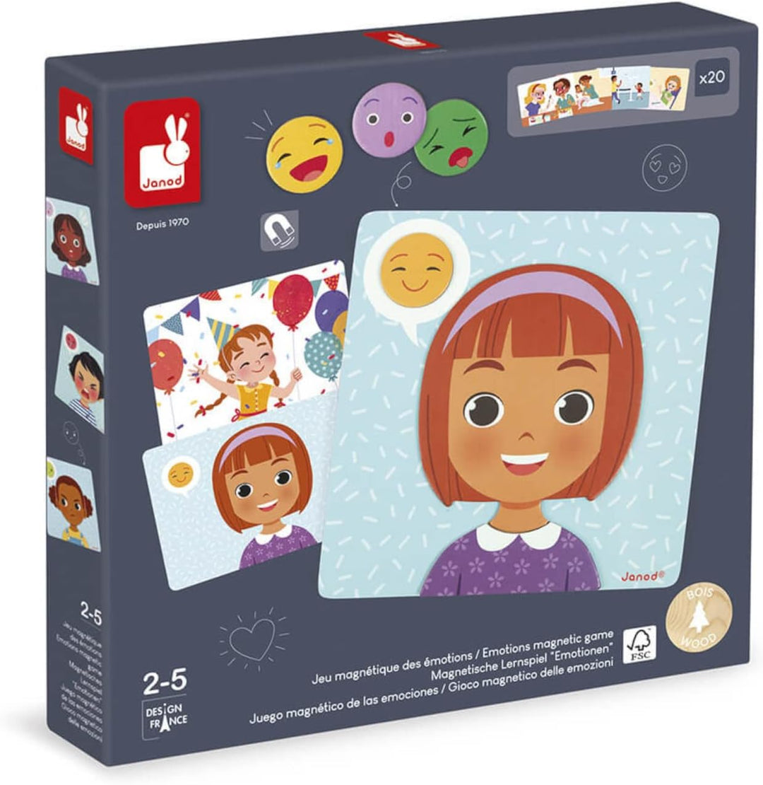 Janod - Magnetisches Spiel „Emotionen“ - Lernspiel Babys und Kleinkinder - Ab 2 Jahren, J08038