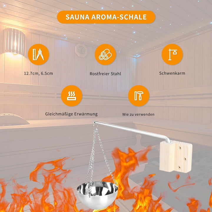 Gugxiom Saunaschale, Schale für ätherische Öle, Saunaschale aus Edelstahl, Saunazubehör, Aromatherap