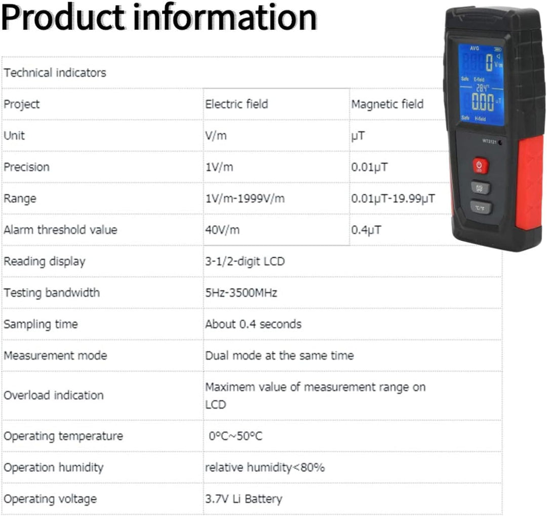 EMF Meter EMF Messgerät Mini LCD Tragbar Elektromagnetische Strahlung Detektor Strahlungsdetektor di