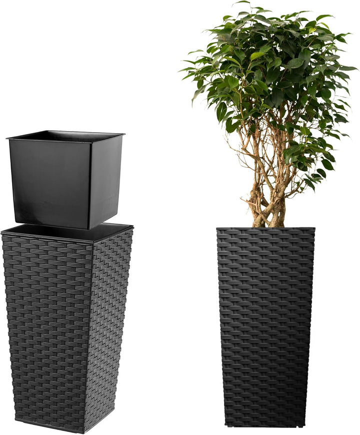 KADAX Blumentopf, Blumenkübel aus Kunststoff, Pflanzkübel für Blumen, Innen- und Aussenbereich, Gart