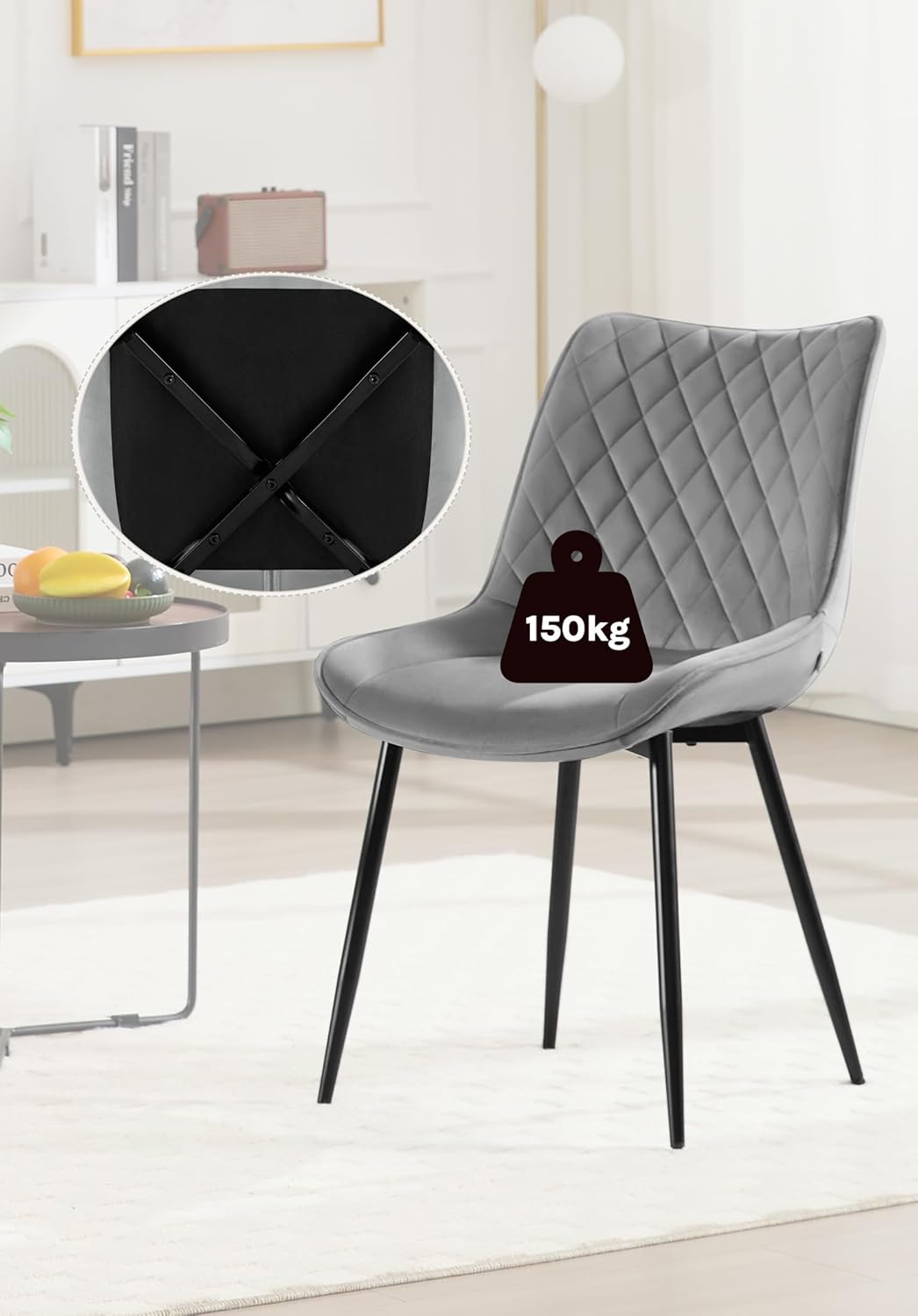 WOLTU 4 x Esszimmerstühle 4er Set Esszimmerstuhl Küchenstuhl Polsterstuhl Design Stuhl mit Rückenleh