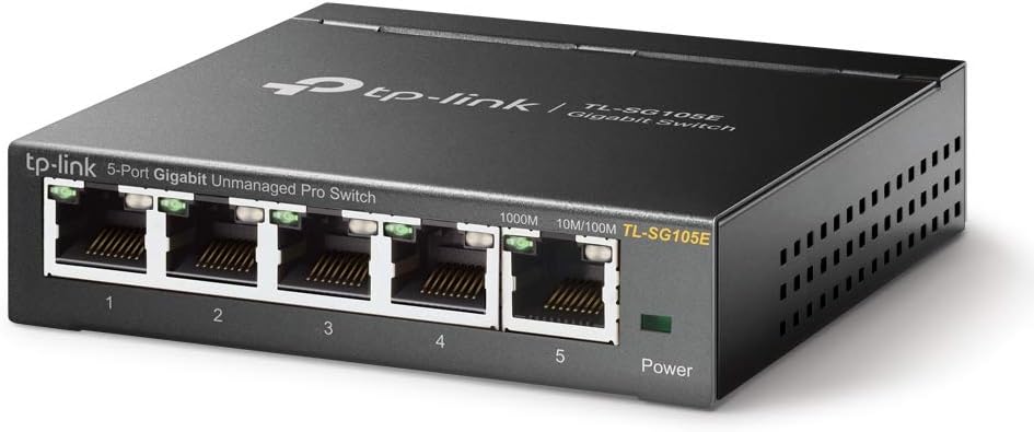 TP-Link TL-SG105E 5-Ports Gigabit Easy Smart Managed Netzwerk Switch mit TP-Link TL-SG105 5-Ports Un