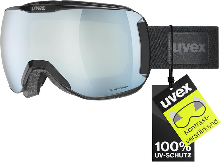 uvex Unisex Downhill 2100 Cv Planet Skibrille (1er Pack) Einheitsgrösse black/white-green, Einheitsg