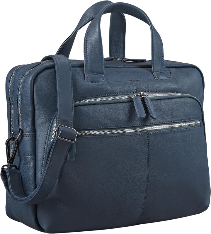 STILORD 'Lias' Echtleder Umhängetasche für Herren - Stilsicher ins nächste Meeting Navy - Blau, Navy