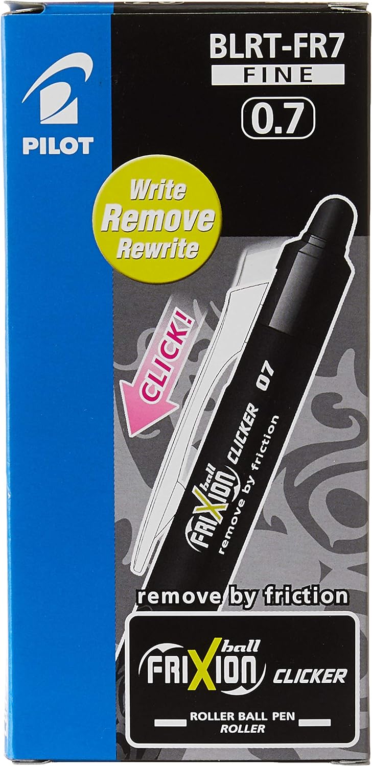 Pilot FriXion Clicker Gelschreiber mit Druckknopf radierbar 12 Stück Violett Packung mit 12, Packung