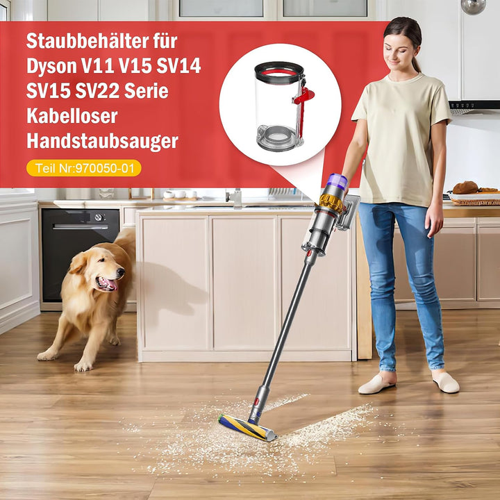 NIXOOT Staubbehälter Ersatzteile für Dyson V11 V15 SV14 SV15 SV22 Serie Kabelloser Handstaubsauger,