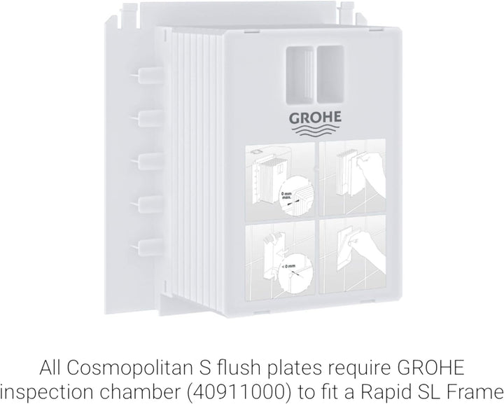 GROHE Skate Cosmopolitan S | WC- Betätigungsplatte für Rapid SL | S-Size, 130 x 172 mm, 2-Mengen- un