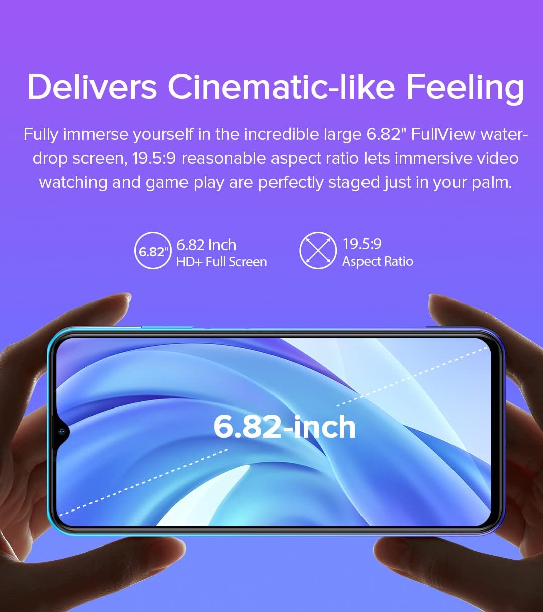 Ulefone Note 12P Smartphone ohne Vertrag, 7700mAh Massiver Akku DUAL-SIM-4G Handy, 6,82'' HD+, 4GB +