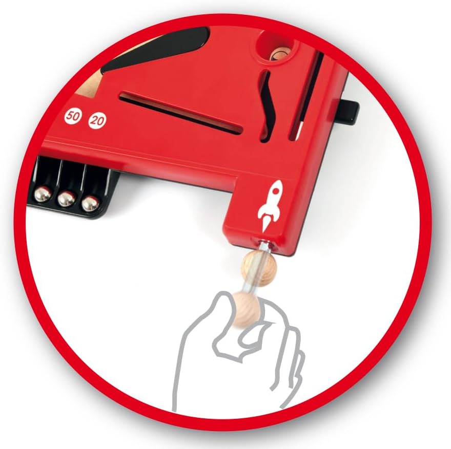 BRIO Spiele 34017 Holz-Flipper Space Safari - Pinball als Holzspielzeug für Kinder - Kinderspielzeug