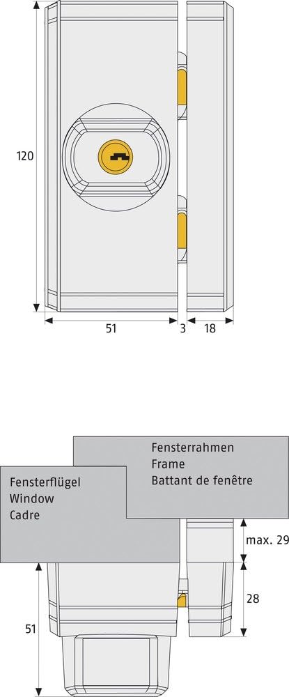 ABUS Fenster-Zusatzsicherung FTS96 AL0125 - Fensterschloss 2 verkrallenden Stahlriegeln, gleichschli