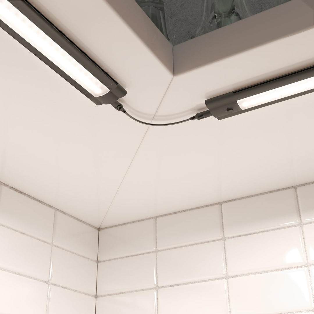 ledscom.de Smarte LED Unterbau-Leuchte SIRIS schwarz matt mit WLAN-Controller flach, Smart-Home, Ale