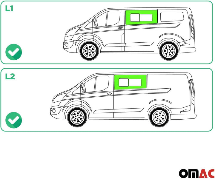 Glasfenster Schiebefenster kompatibel mit Ford Transit Custom 2013-2023 Auto Links L1 L2 Transit Cus