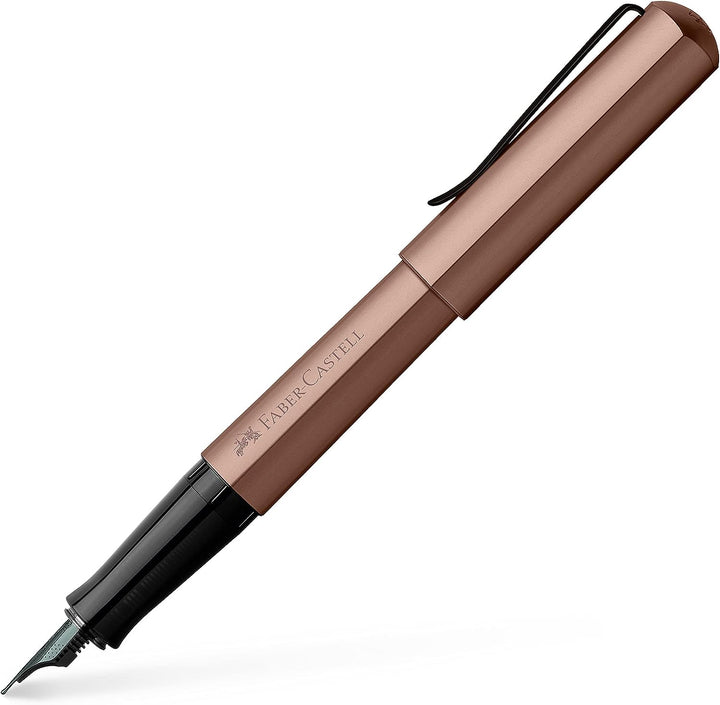 Faber-Castell 150580 - Füller Hexo, Federbreite M, bronze, 1 Stück Füller Hexo M Bronze, Füller Hexo