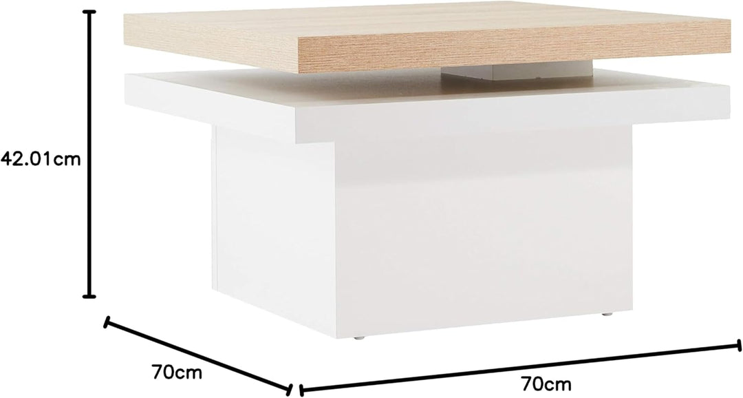Alfa-Tische Tango Couchtisch, Holz, Sonoma Eiche, 70x70x42 cm
