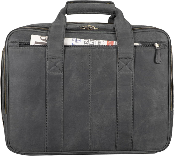 STILORD 'Leopold' XL Echtleder Aktentasche - der verbesserte Geheimtipp für Lehrerzimmer & Büro - Bu