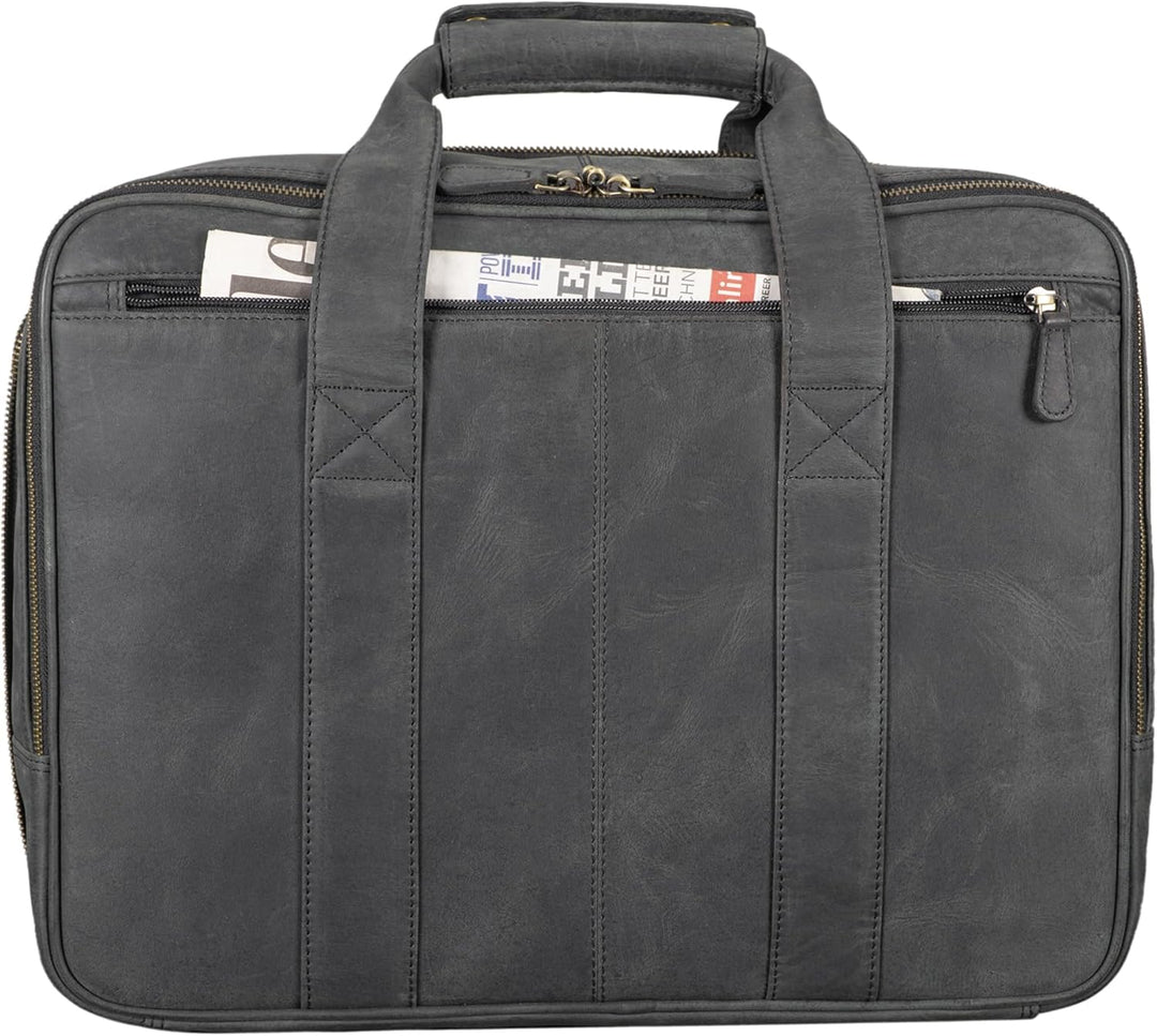 STILORD 'Leopold' XL Echtleder Aktentasche - der verbesserte Geheimtipp für Lehrerzimmer & Büro - Bu