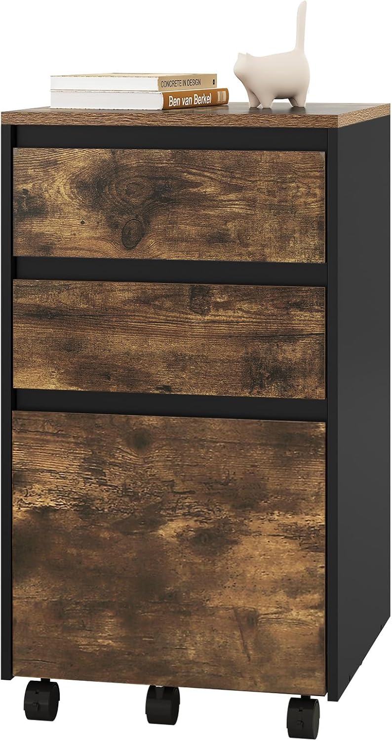 WOLTU mobiler Aktenschrank, Schrank für Aktenordner, Aufbewahrungsschrank im Büro, Büroschrank mit R