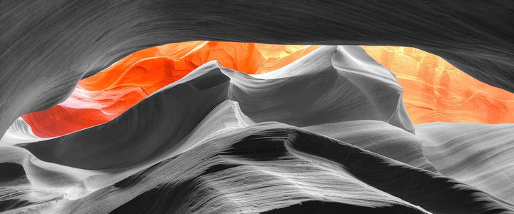 Glasbild Panorama | Wandbild aus Echtglas | beeindruckender Antelope Canyon | 100x40 cm | inkl. Aufh