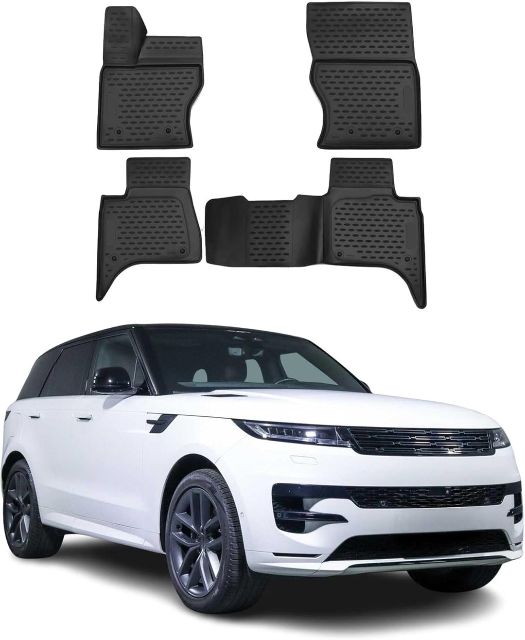 Fussmatten Gummimatten kompatibel mit Land Rover Range Rover LW 2013-2021 OMAC Gummi Schwarz Fussmat