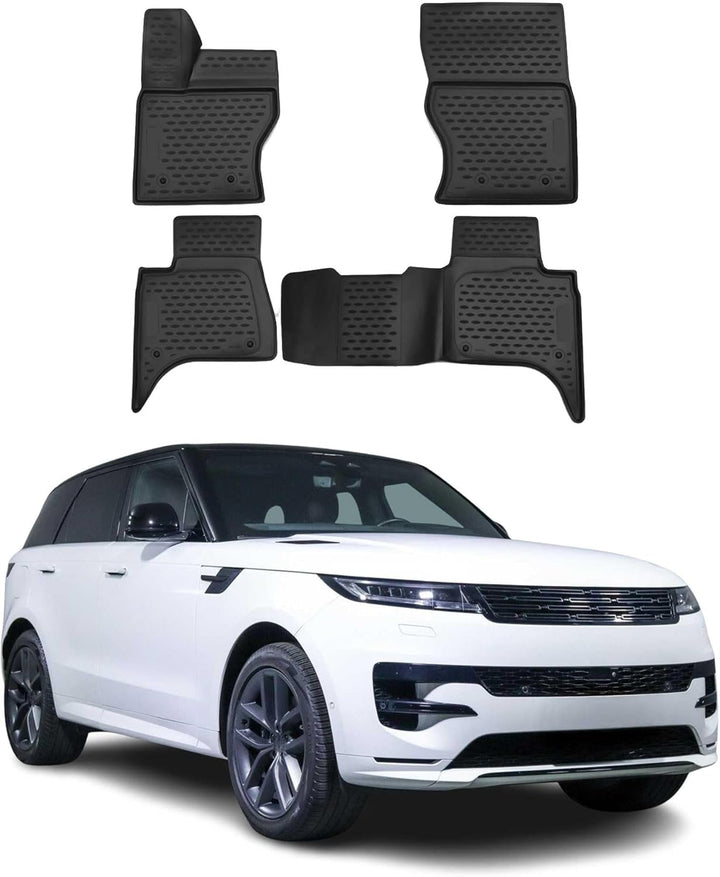 Fussmatten Gummimatten kompatibel mit Land Rover Range Rover LW 2013-2021 OMAC Gummi Schwarz Fussmat