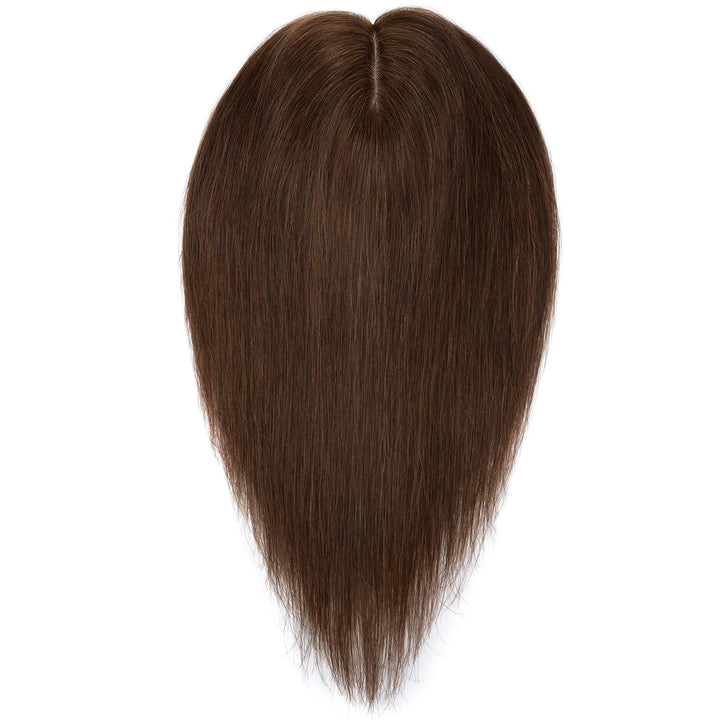 Silk-co Hair Topper Echthaar, 10x12cm Basis Toupet Damen, Haartopper Echthaar mit Remy Seide Basis,