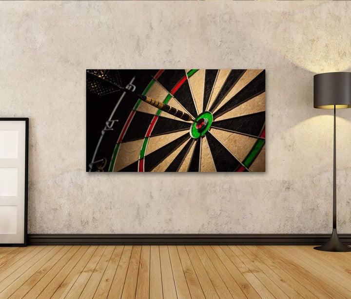 islandburner Bild auf Leinwand Dart Bulls Eye Close Up Erfolg Hitting Target Bilder Wandbilder Poste