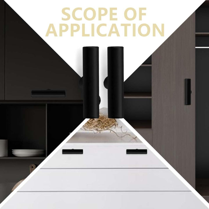 Bwintech 24 Pcs 50MM Matt Black Schrank Pull Griffe Küche T Bar Griffe, Edelstahl, Ideal für Schrank