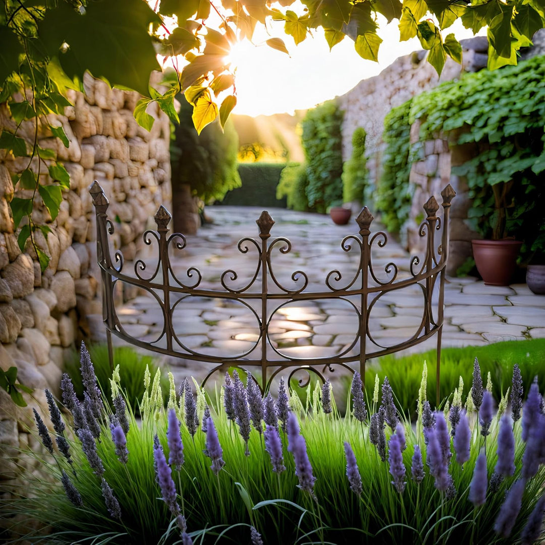 ecosoul Staudenhalter Strauchhalter Gartendeko Rost massiv halbrund Rankhilfe Metall Eisen Rostfarbe