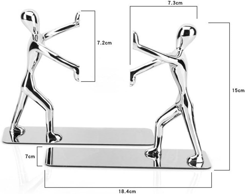Kioneer Robuste Buchstützen aus Edelstahl, Schwerlast-Buchstützen,Kung Fu-Man, rutschfest, für Zuhau