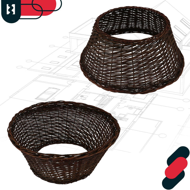 KOTARBAU® Weihnachtsbaum Rock aus Weide Ø 60 cm, Dunkel Braun Christbaumständer aus Rattan Natur, We