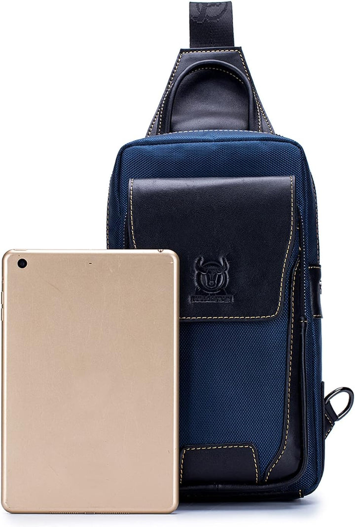 Sport-Brusttasche Kleine Hängetasche aus Leder für Männer Modische und Trendige Crossbody-Tasche Rei