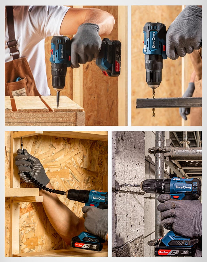 DongCheng Akku-Schlagbohrschrauber 18V, 50Nm, bürstenlose Schlagbohrmaschine, 20+1+1 Drehmomentstufe