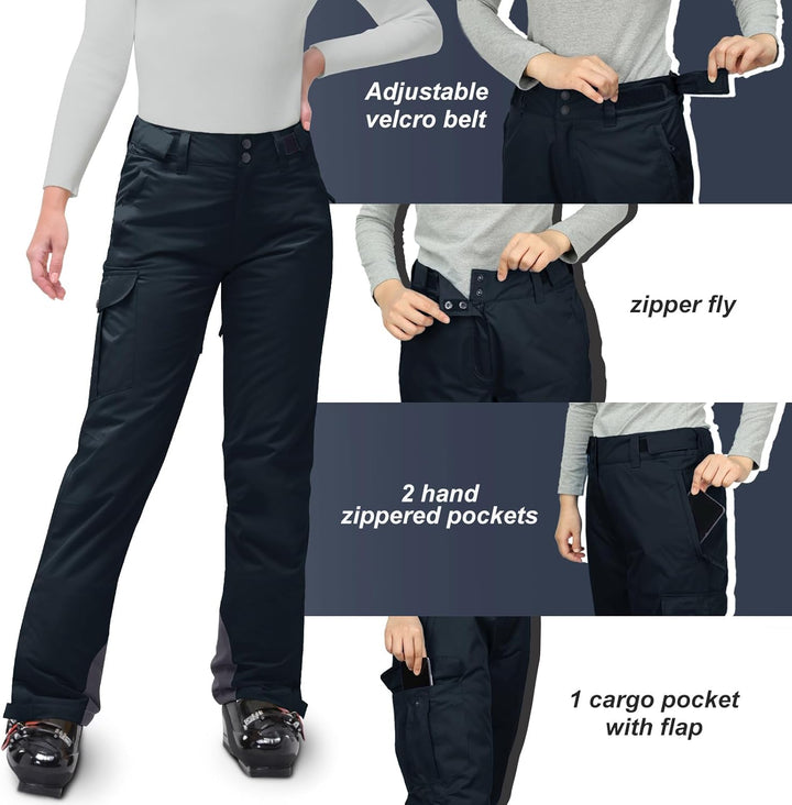 33,000ft Damen Skihose Outdoorhose Wasserdicht Winddichte Softshellhose Warme Gefütterte Thermohose