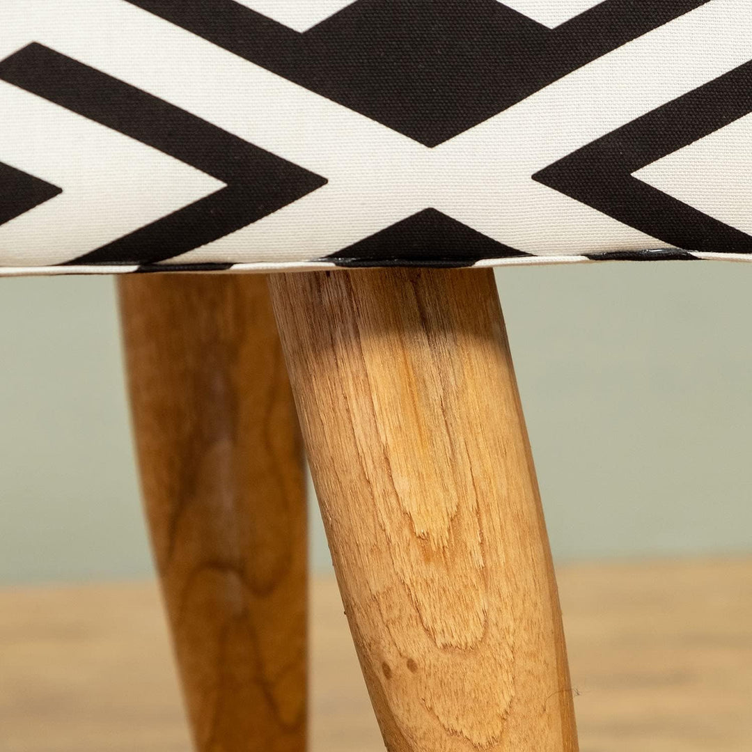 wohnfreuden Bank Zinnia 80 x 40 cm aus Teakholz und Stoff Bezug