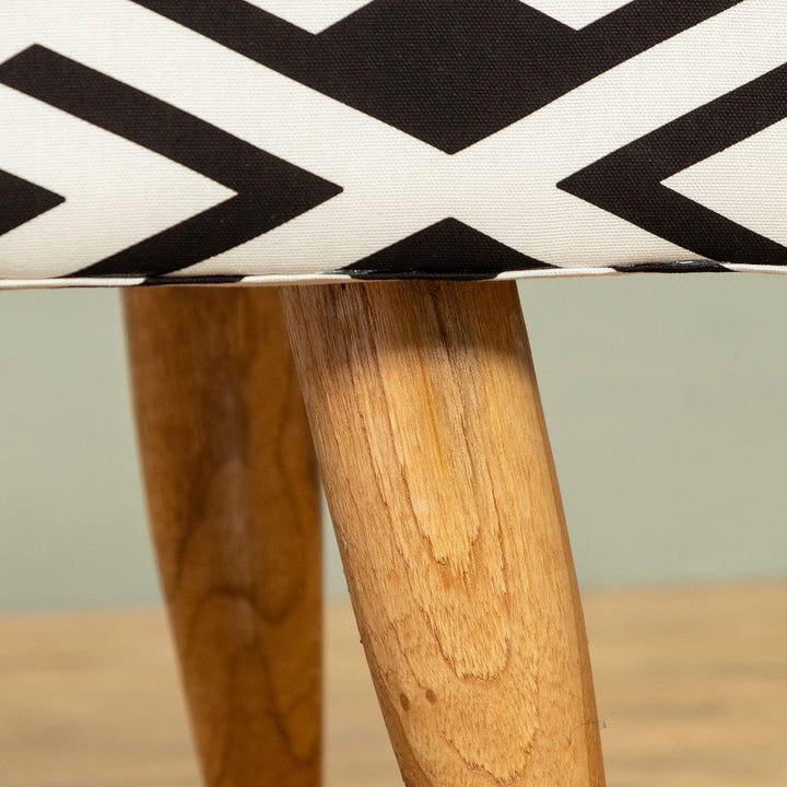 wohnfreuden Bank Zinnia 80 x 40 cm aus Teakholz und Stoff Bezug