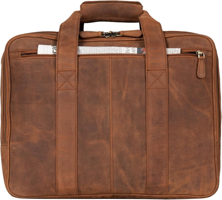 STILORD 'Leopold' XL Echtleder Aktentasche - der verbesserte Geheimtipp für Lehrerzimmer & Büro - Bu