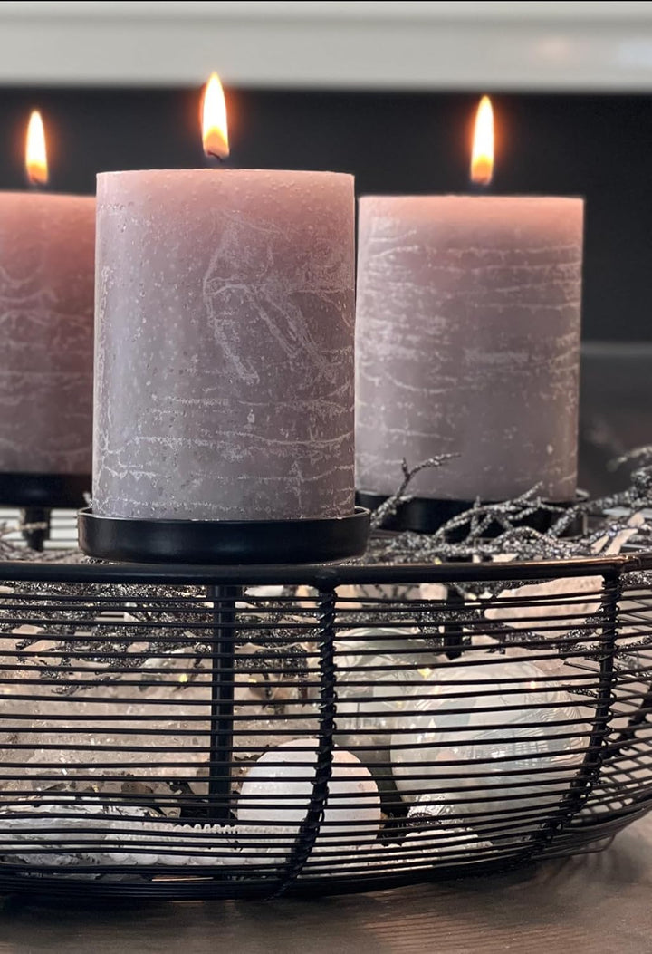 Brandsseller Stumpenkerze 4er Set 7x7,5 cm Weihnachtskerze Adventskranz Grau 7 x 7,5cm | 4er-Set Gra