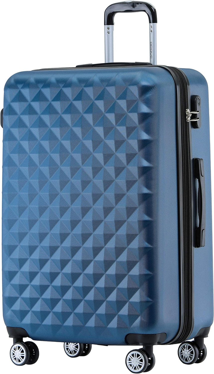 BEIBYE Zwillingsrollen 2066 Hartschale Trolley Koffer Reisekoffer Gepäck M-L-XL-Set (Blau, XL) Blau
