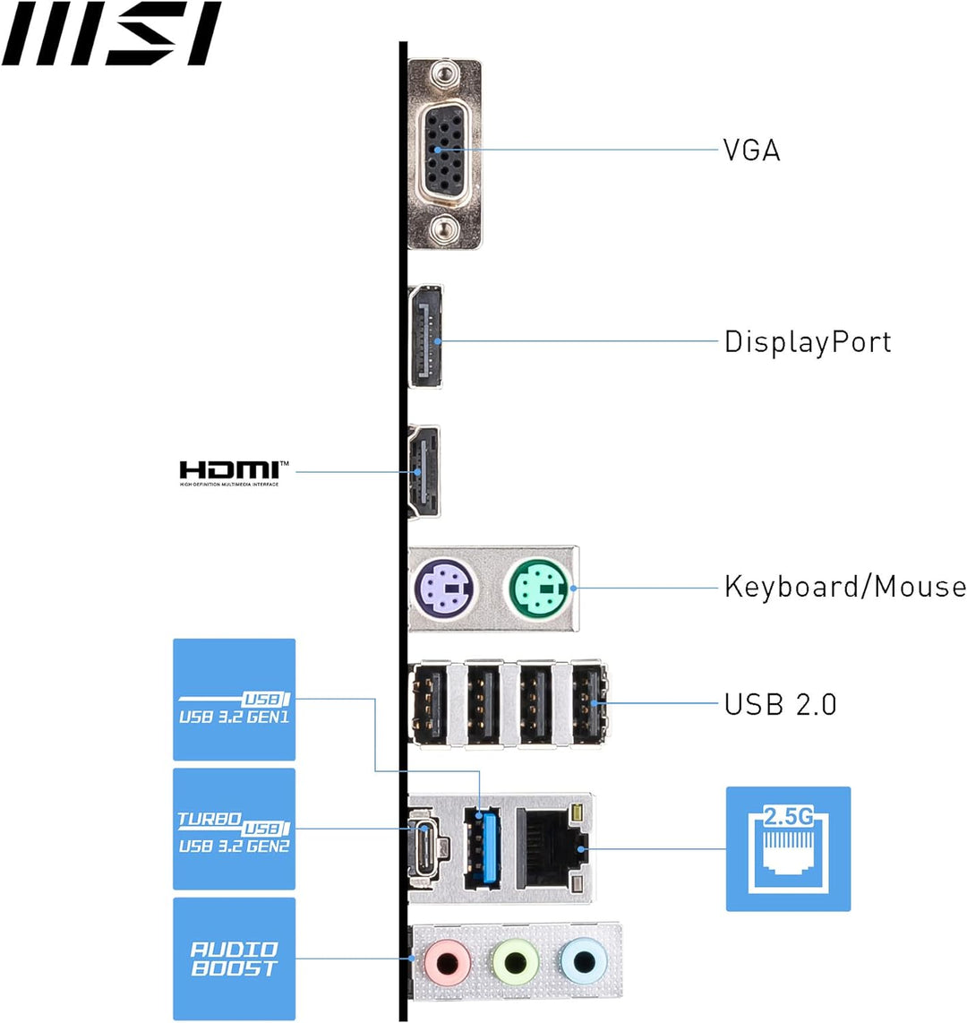 MSI PRO B760M-P DDR4 Mainboard, Micro-ATX - Unterstützt Intel 12th & 13th Gen Core Prozessoren, LGA