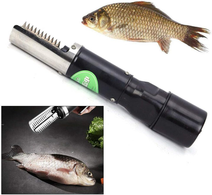 ROMYIX Elektrischer Fischschupper Fischschuppenentferner Tragbarer wasserdichter Schaber Eingebauter