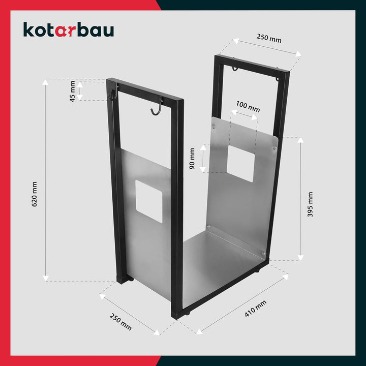KOTARBAU® Kaminholzregal Innen Modern Ofenbesteck Kaminbesteck Schaufel Besen Kaminzange Schürhakenf