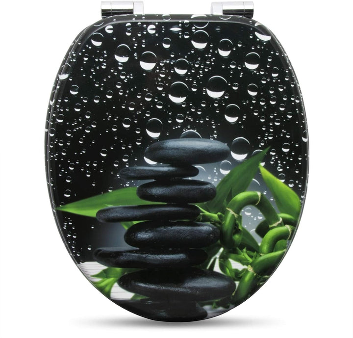 WOLTU #2 Premium WC-Sitz Toilettensitz mit Absenkautomatik, MDF Holzkern, Softclose Scharnier, Antib