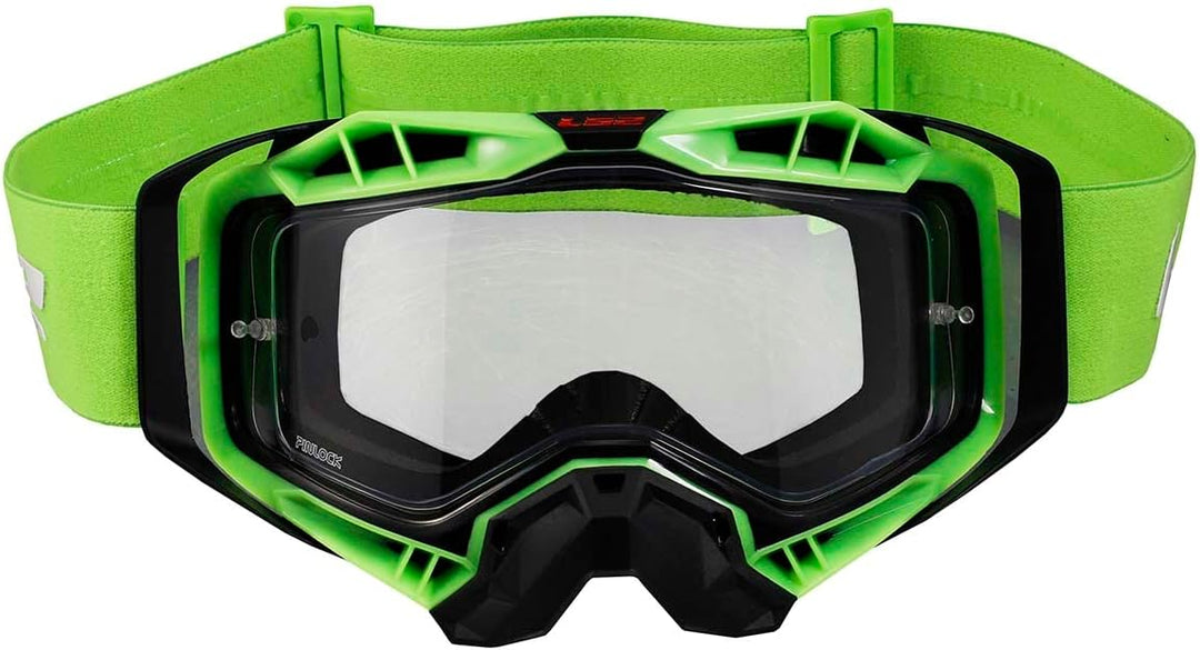 LS2, Motorradbrille AURA (Transparentes Visier) black green U Black green, U Black green