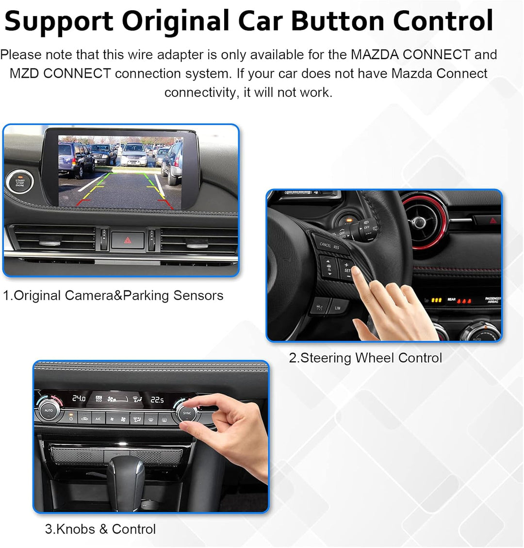 CARABC Apple Carplay Adapter Passend fĂŒr 2014-2021 Mazda 2/3/6/CX3/CX5/CX9/MX5/FIAT 124, Kompatibel